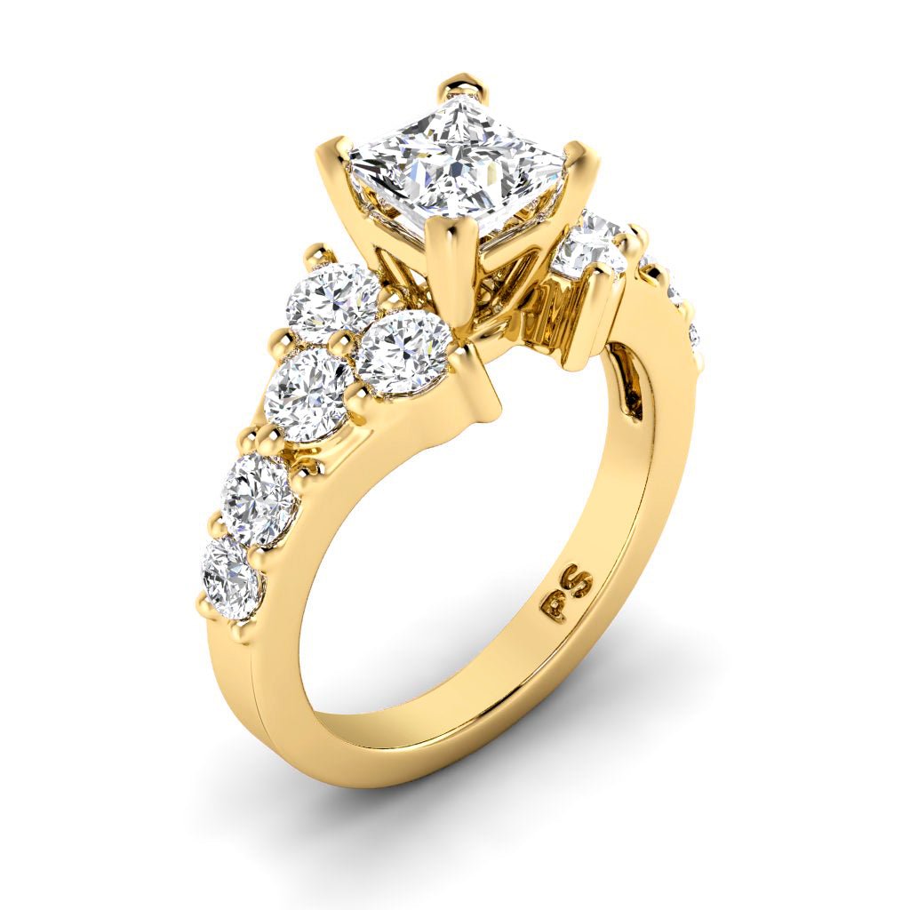 1.75 - 2.90 CT Princess & Round Cut Natural Diamonds - Engagement Ring - Primestyle.com