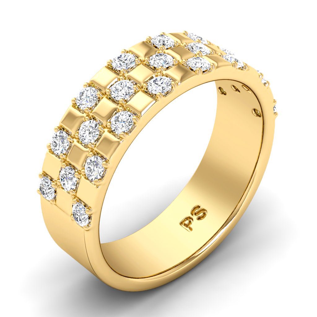 0.80 CT Round Cut Natural Diamonds - Mens Wedding Bands