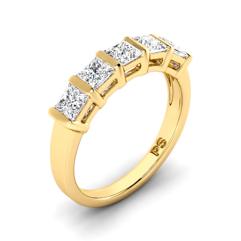 1.00 CT Princess Cut Natural Diamonds - Wedding Band
