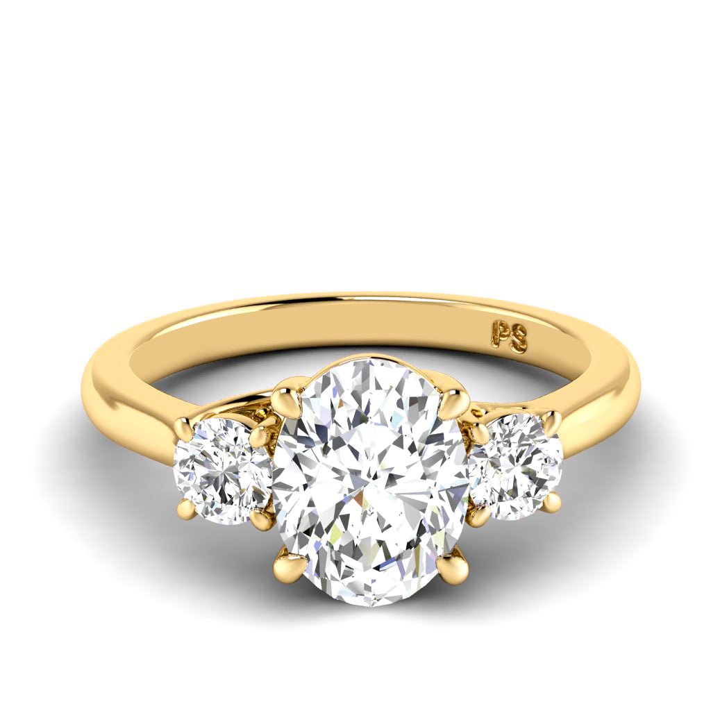 0.95-6.45 CT Oval & Round Cut Diamonds - Three Stone Rings