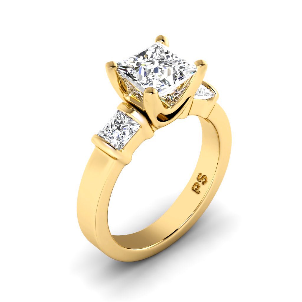 1.00-6.50 CT Princess Cut Lab Grown Diamonds - Engagement Ring