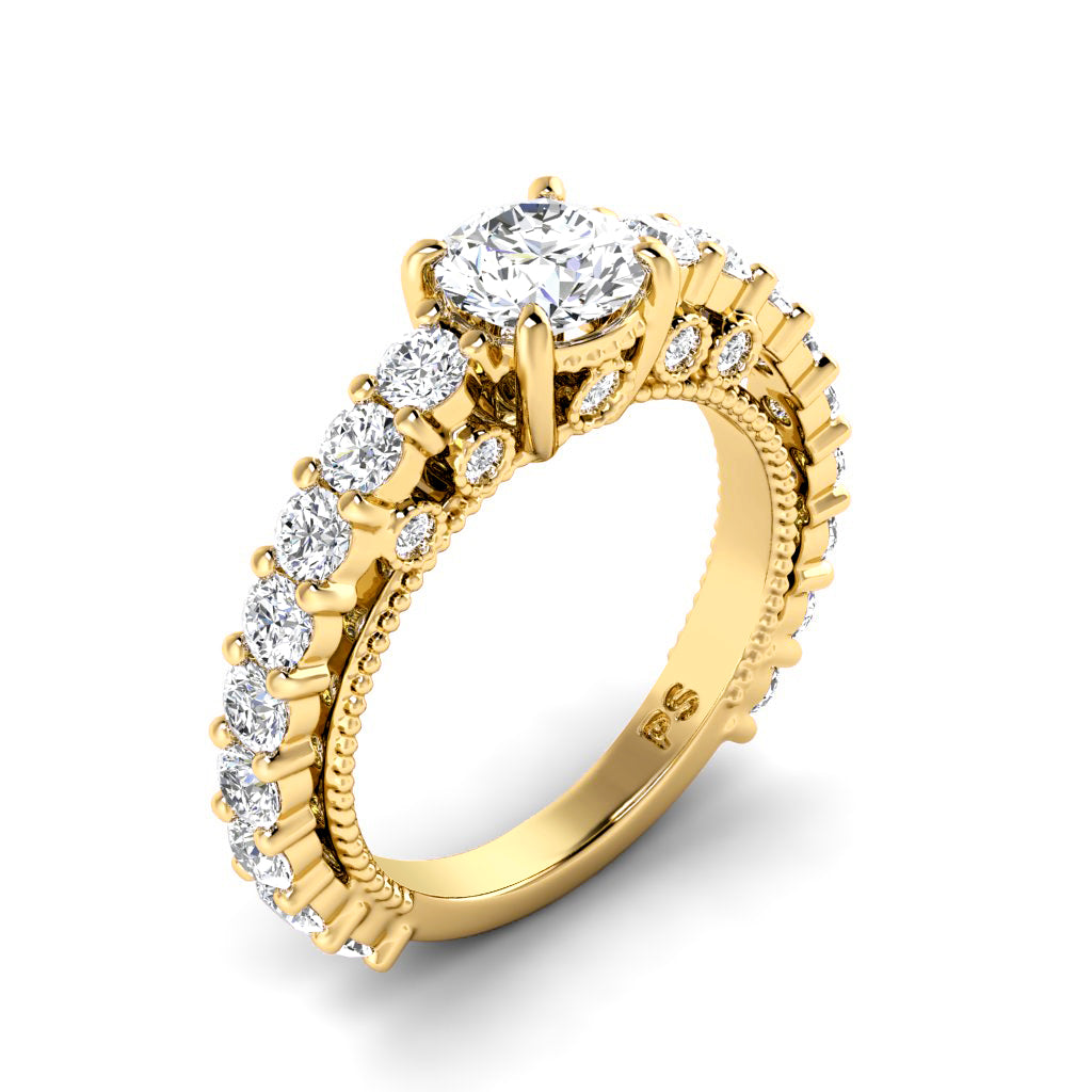 2.05-3.20 CT Round Cut Natural Diamonds - Engagement Ring