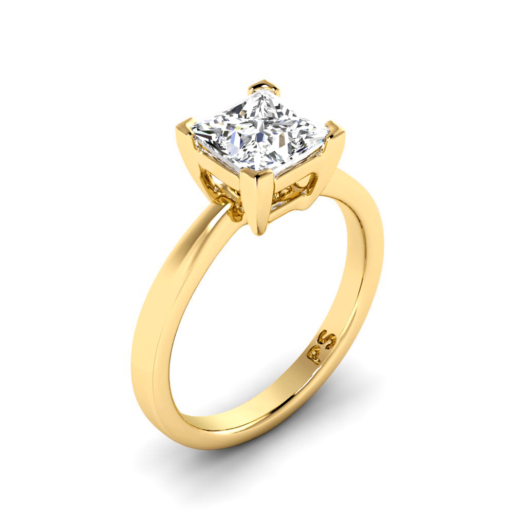 0.35-1.50 CT Princess Cut Diamonds - Solitaire Ring