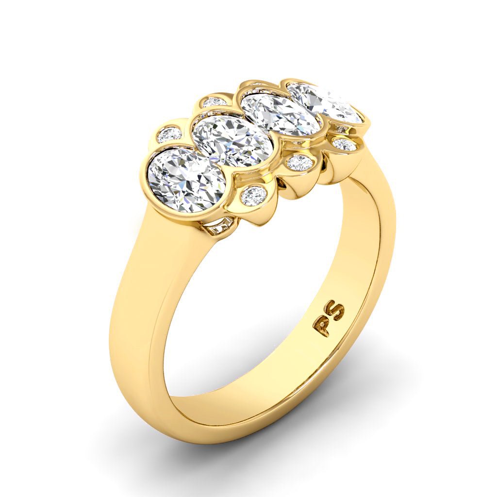 1.26 CT Oval & Round Cut Diamonds - Wedding Band