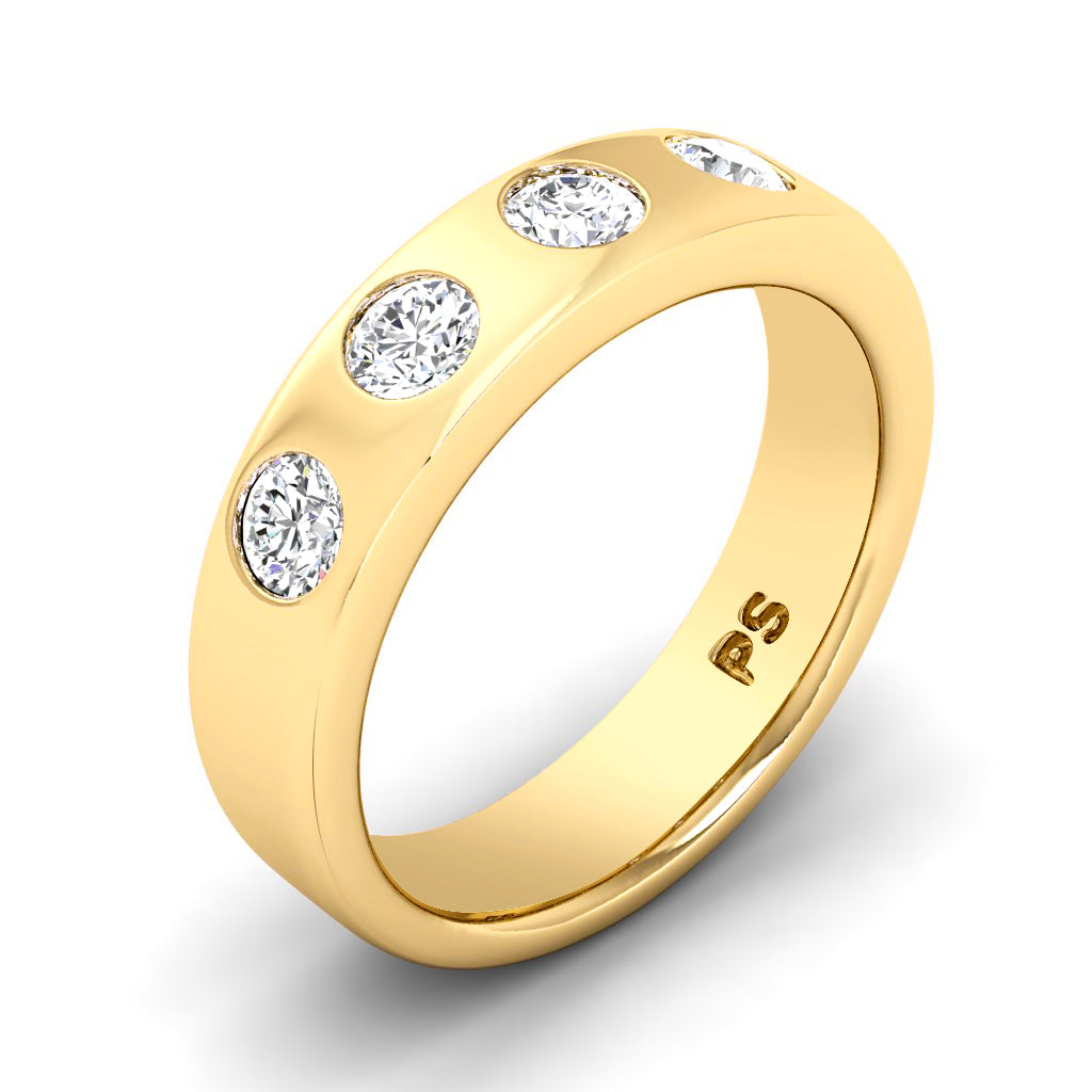 0.65 CT Round Cut Natural Diamonds - Wedding Band