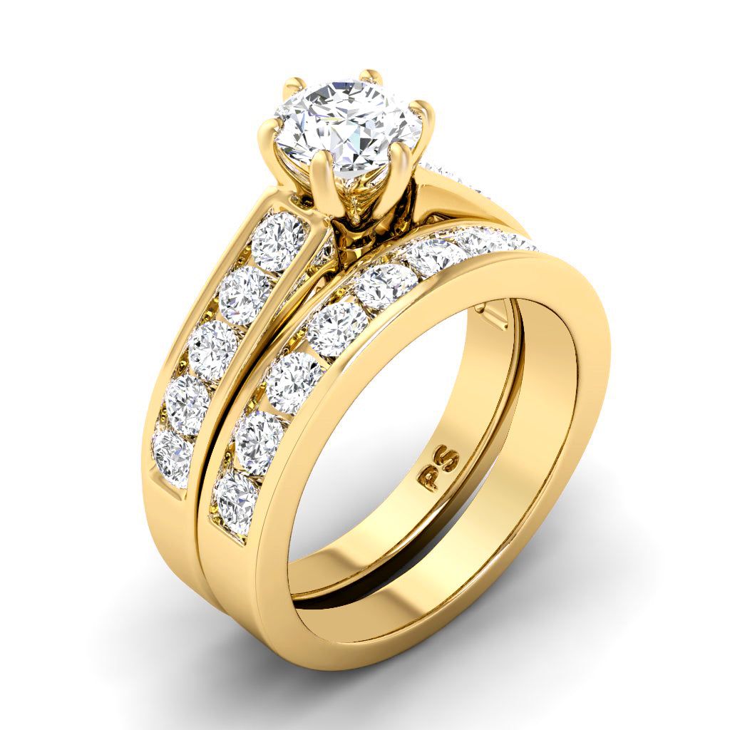 1.95-4.45 CT Round & Princess Cut Lab Grown Diamonds - Bridal Set