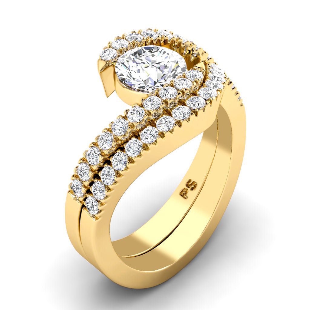 0.95 - 2.10 CT Round Cut Natural Diamonds - Bridal Set - Primestyle.com