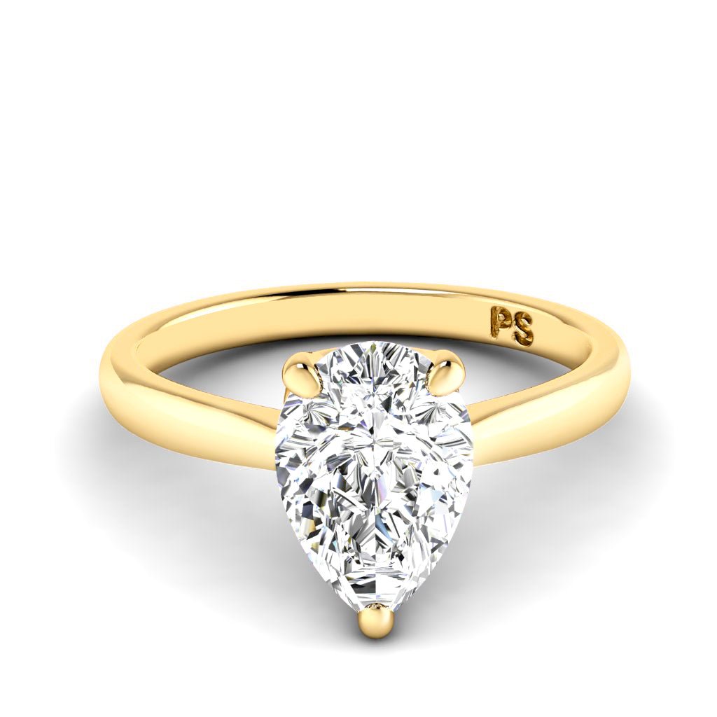 0.50 - 3.00 CT Pear Cut Lab Grown Diamonds - Solitaire Ring - Primestyle.com