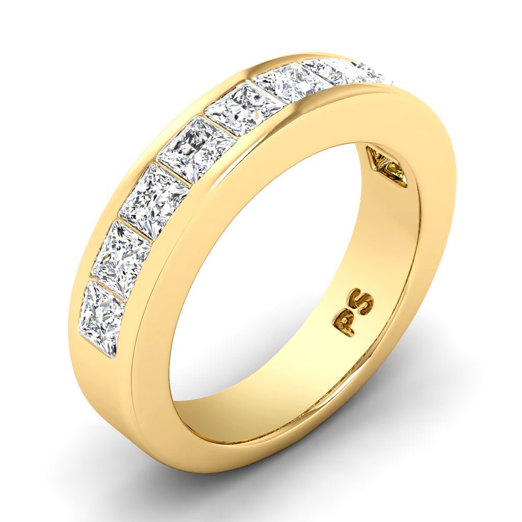 0.80 CT Princess Cut Natural Diamonds - Wedding Band - Primestyle.com