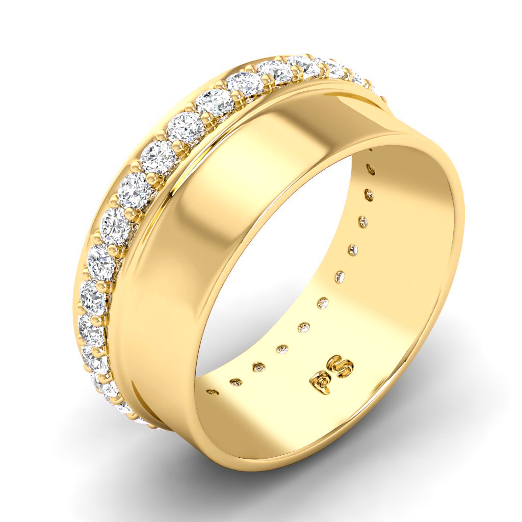 1.00 CT Round Cut Diamonds - Mens Wedding Band
