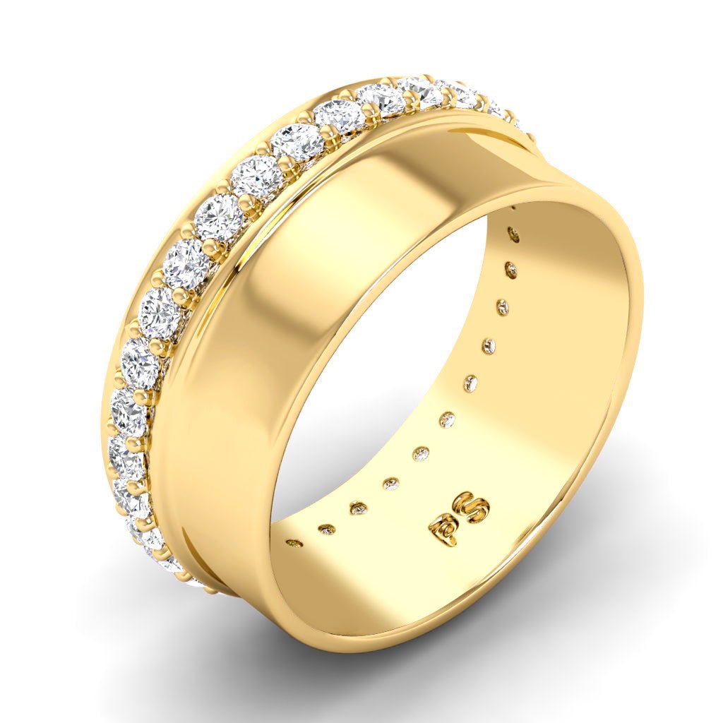 1.00 CT Round Cut Lab Grown Diamonds - Mens Wedding Band - Primestyle.com