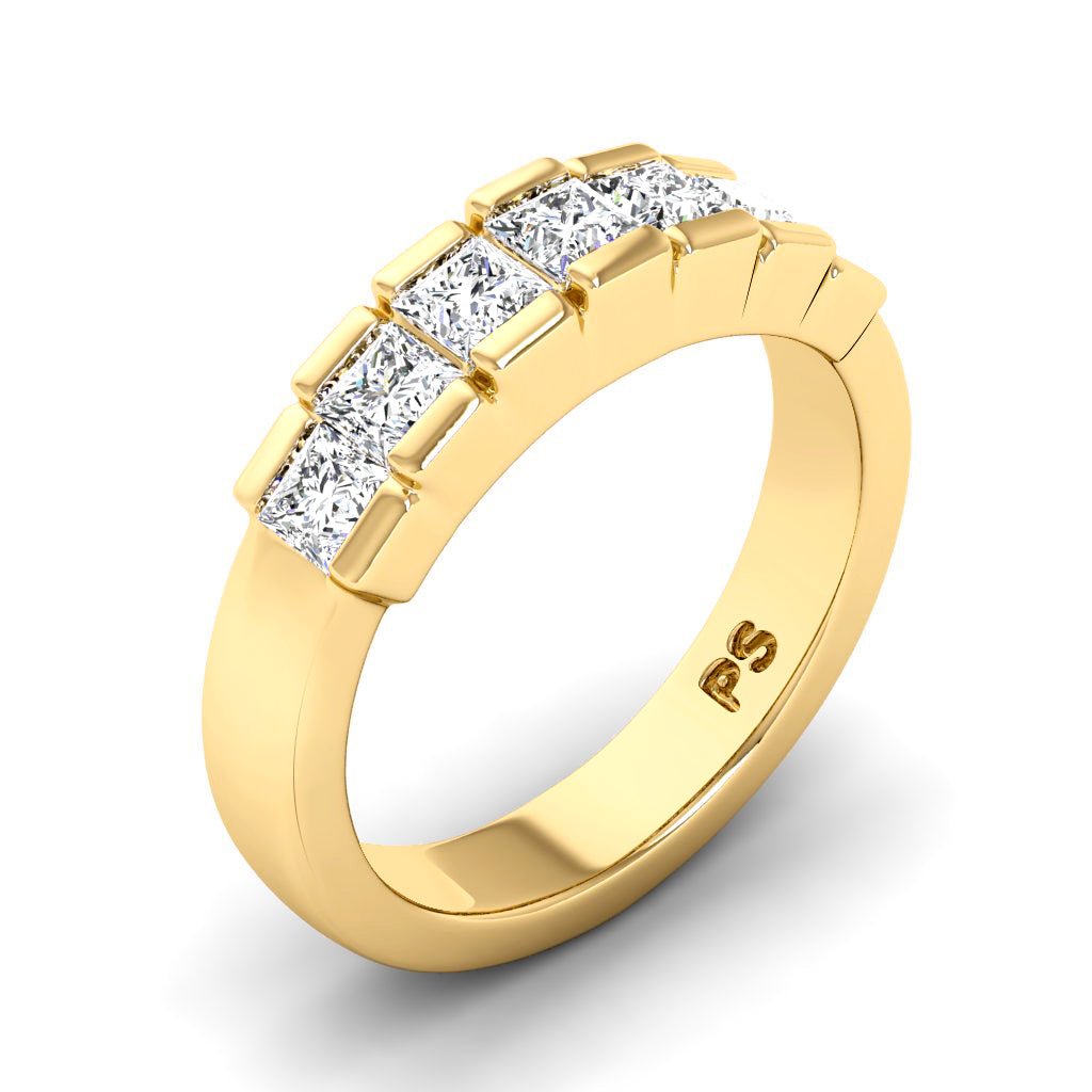 1.00 CT Princess Cut Lab Grown Diamonds - Wedding Band - Primestyle.com