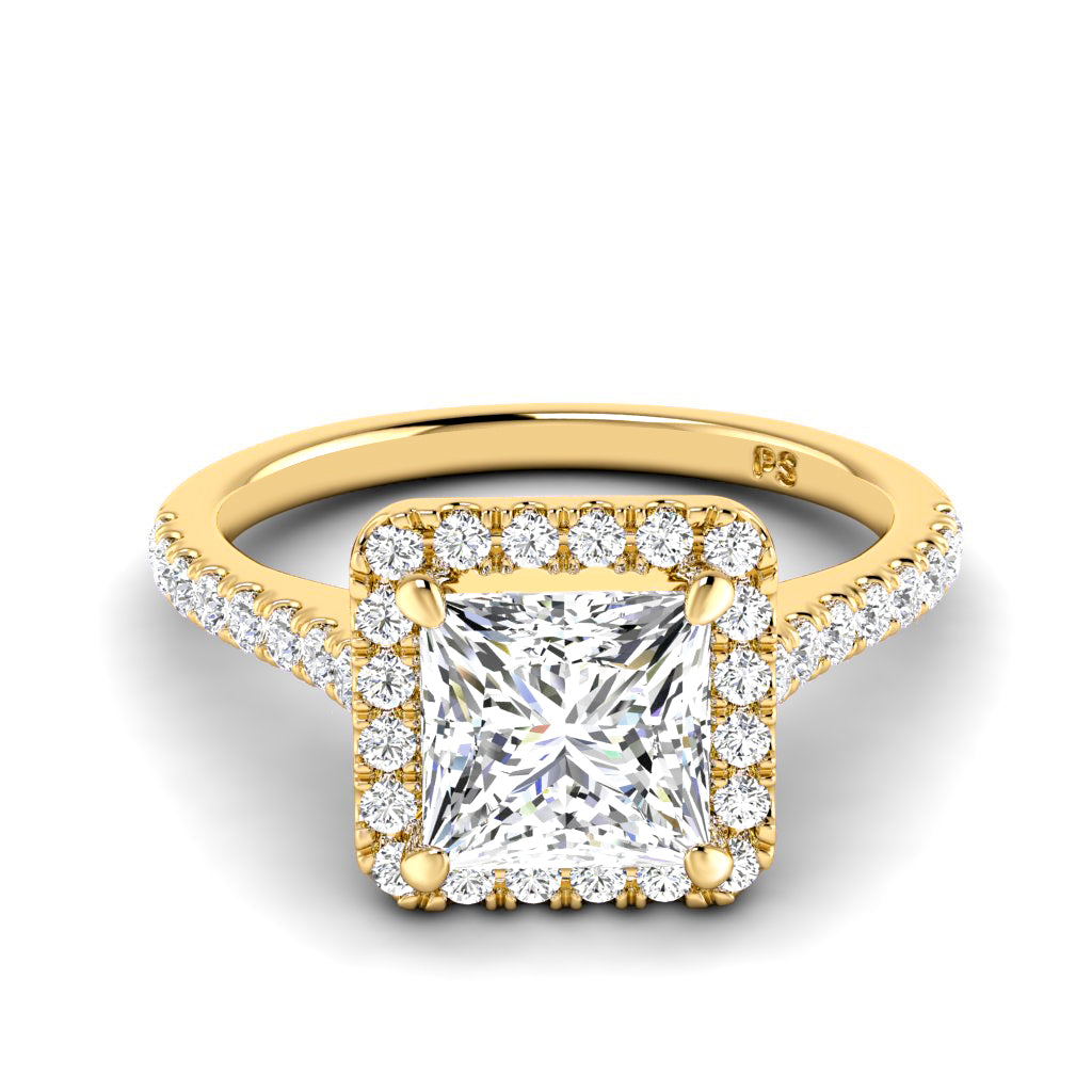0.95-3.45 CT Round & Princess Cut Lab Grown Diamonds - Halo Ring
