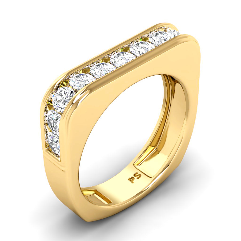 1.50 CT Round Cut Lab Grown Diamonds - Mens Wedding Band