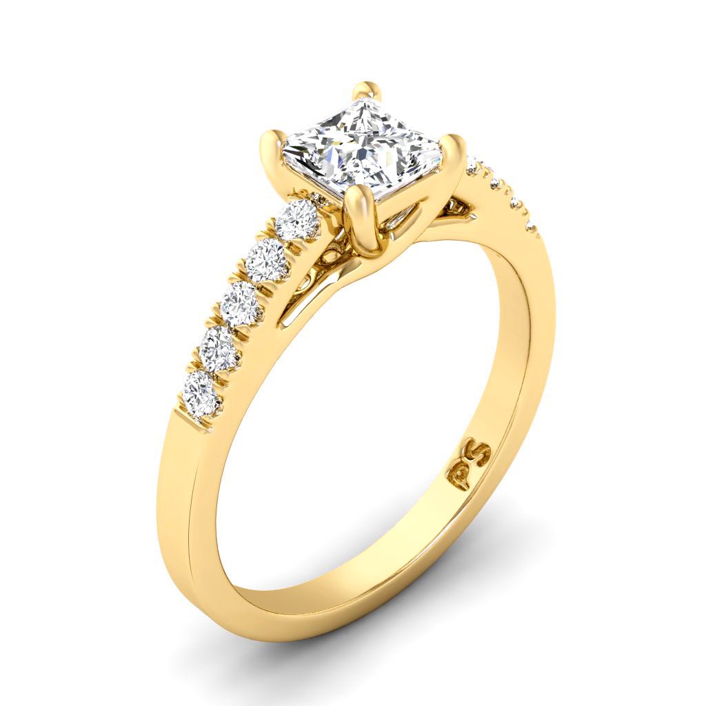 0.60-1.75 CT Princess & Round Cut Natural Diamonds - Engagement Ring