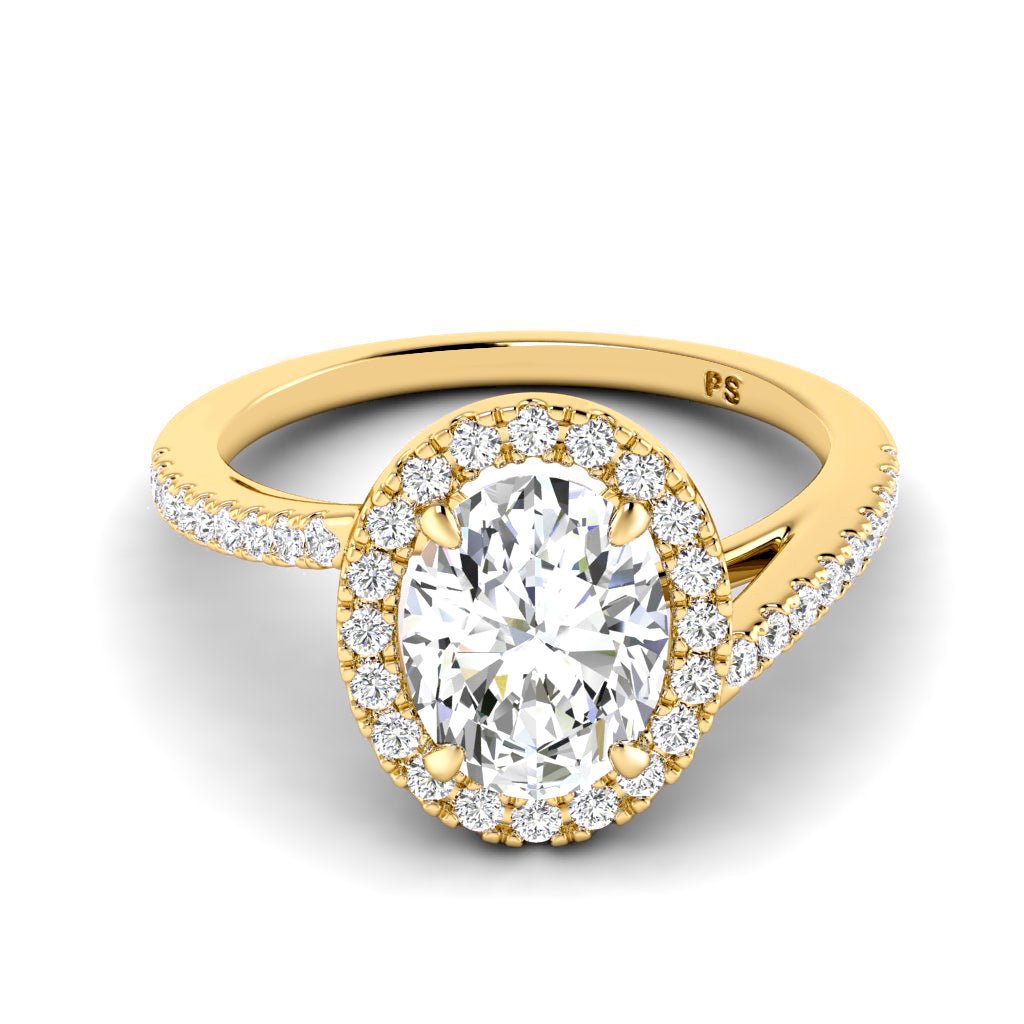 0.85 - 3.35 CT Round & Oval Cut Lab Grown Diamonds - Halo Ring - Primestyle.com