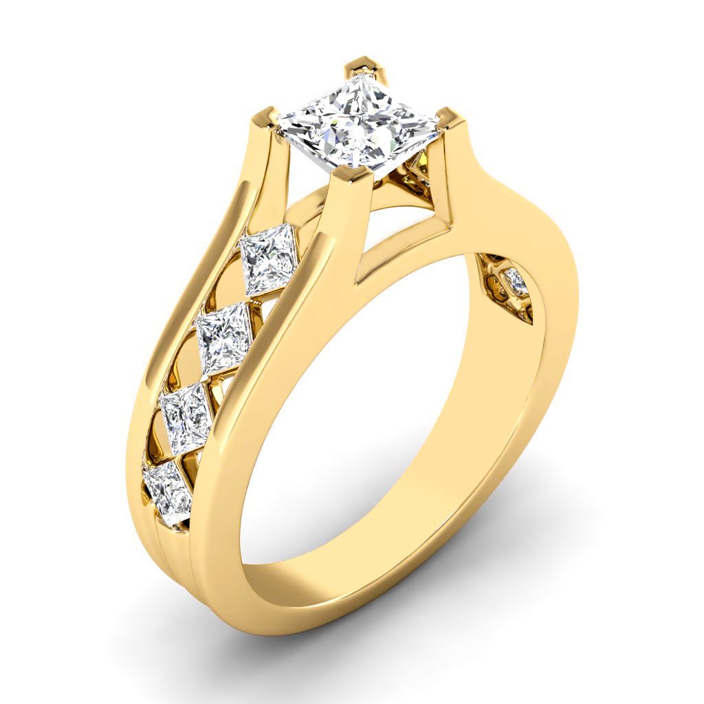1.15 - 2.30 CT Princess Cut Natural Diamonds - Engagement Ring - Primestyle.com