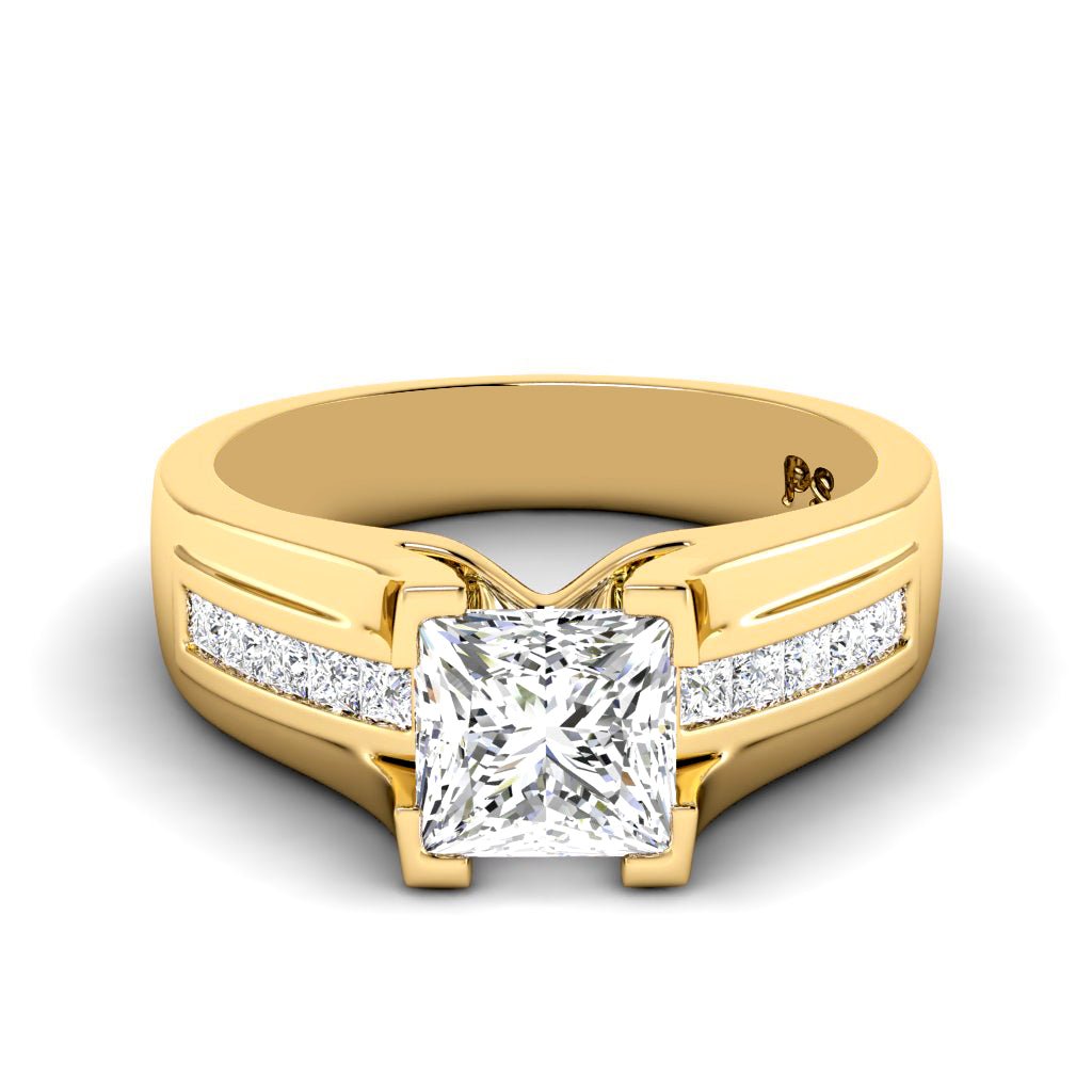 0.85-6.35 CT Princess Cut Lab Grown Diamonds - Engagement Ring