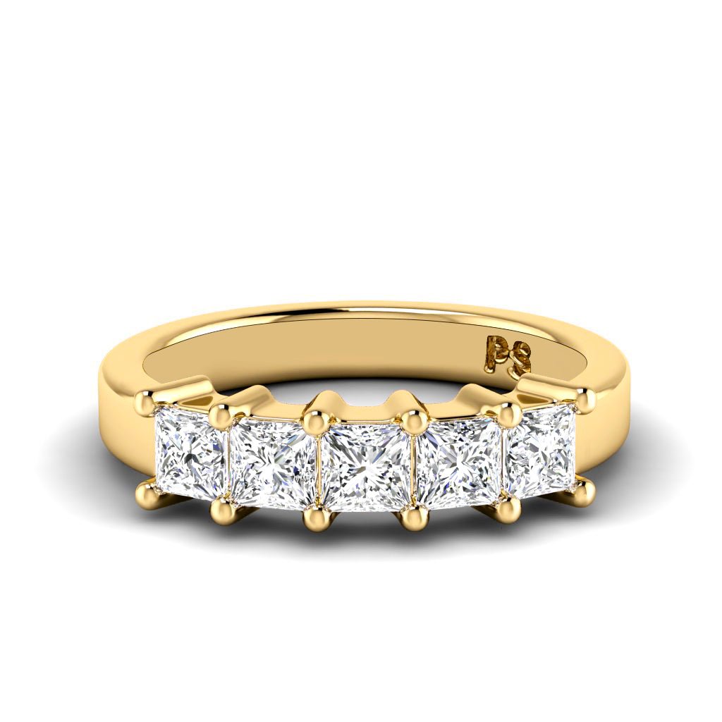 0.90 CT Princess Cut Natural Diamonds - Wedding Band