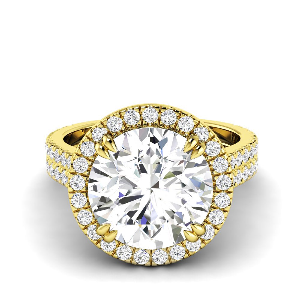 11.65 CT Round Cut Lab Grown Diamonds - Halo Ring - Primestyle.com