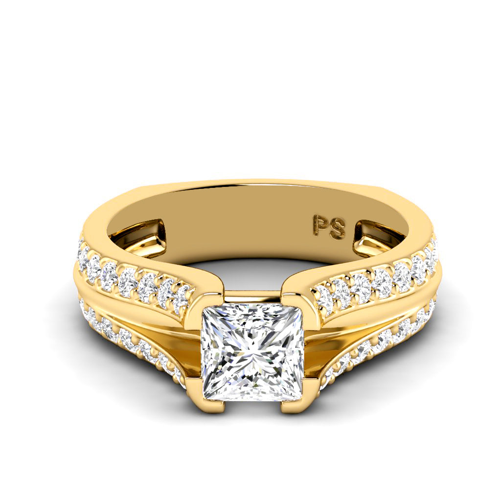 1.35-2.50 CT Round & Princess Cut Diamonds - Engagement Ring