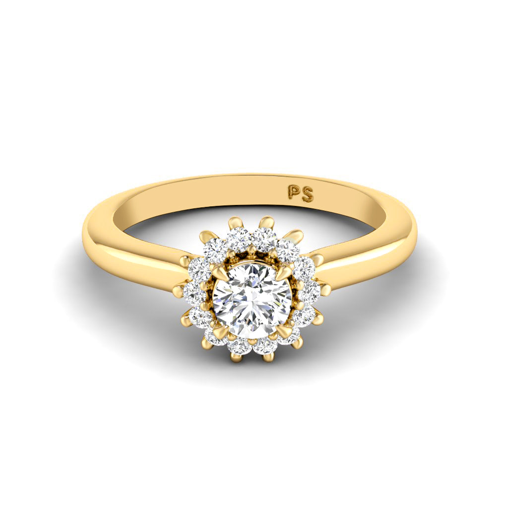 0.20 CT Round Cut Lab Grown Diamonds - Halo Ring