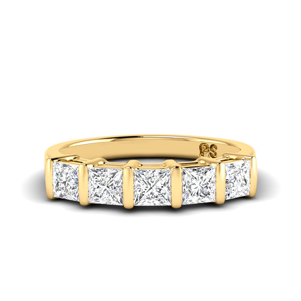 1.00 CT Princess Cut Lab Grown Diamonds - Wedding Band