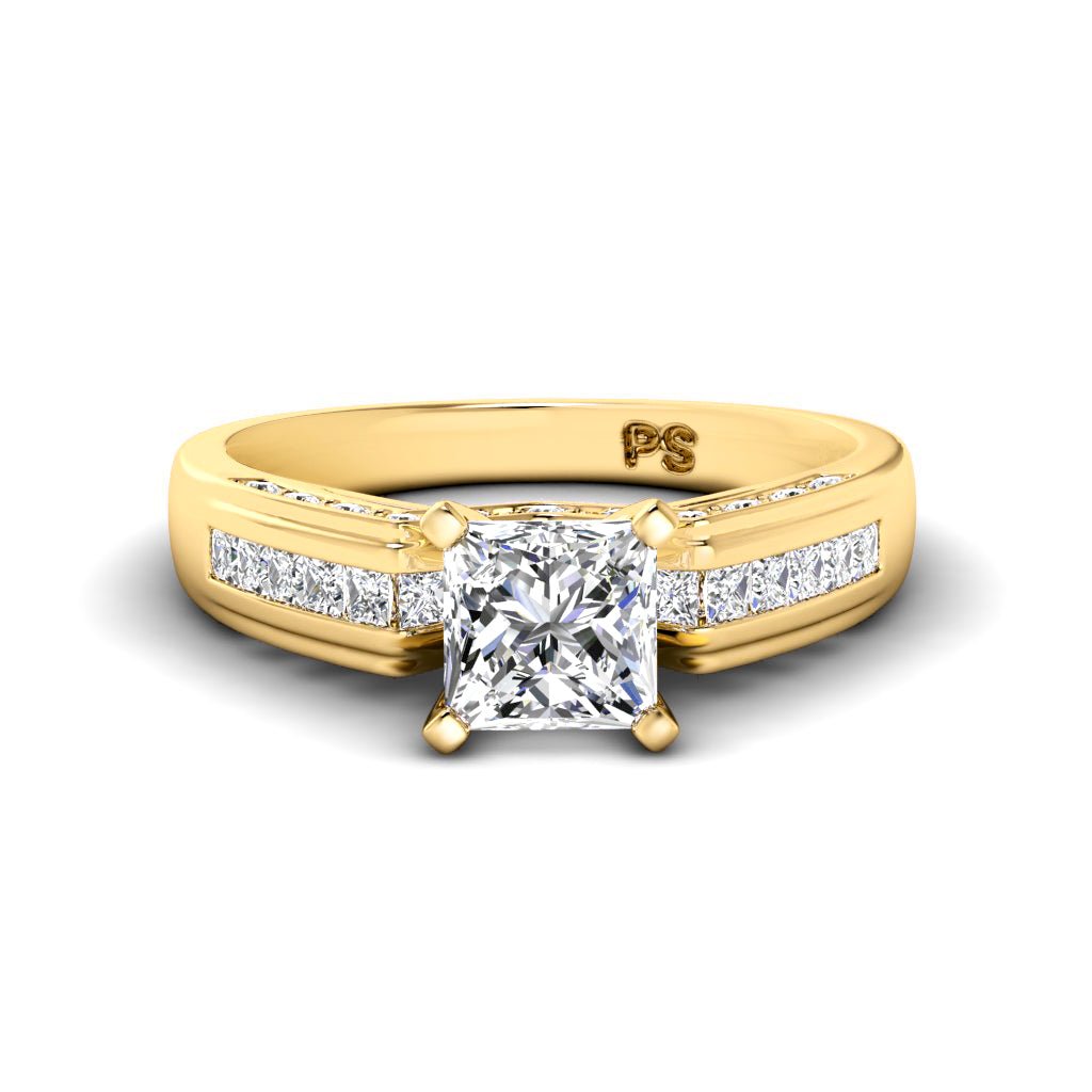 0.95-6.45 CT Princess & Round Cut Diamonds - Engagement Ring