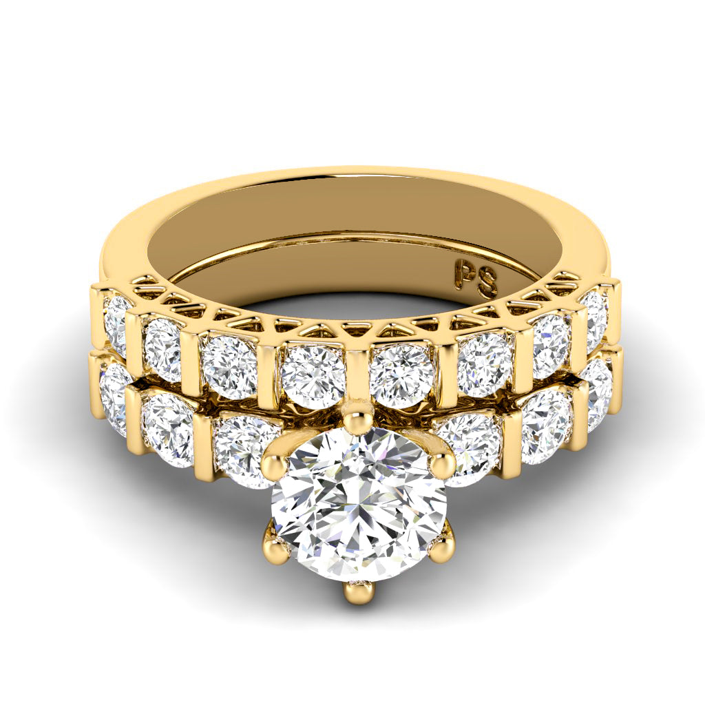 1.45-2.60 CT Round Cut Natural Diamonds - Bridal Set