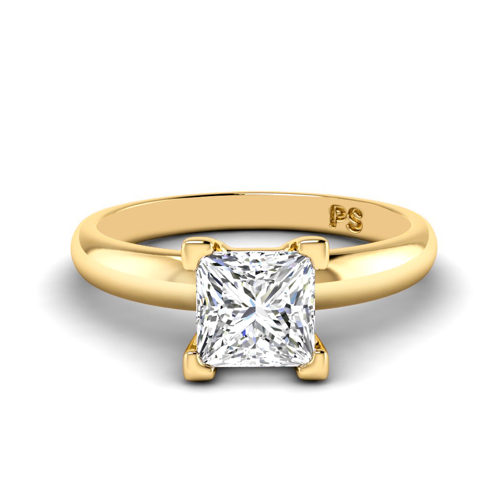 0.50-3.00 CT Princess Cut Lab Grown Diamonds - Solitaire Ring