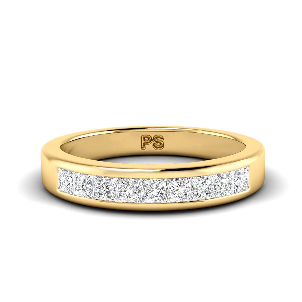 0.65 CT Princess Cut Natural Diamonds - Wedding Band - Primestyle.com