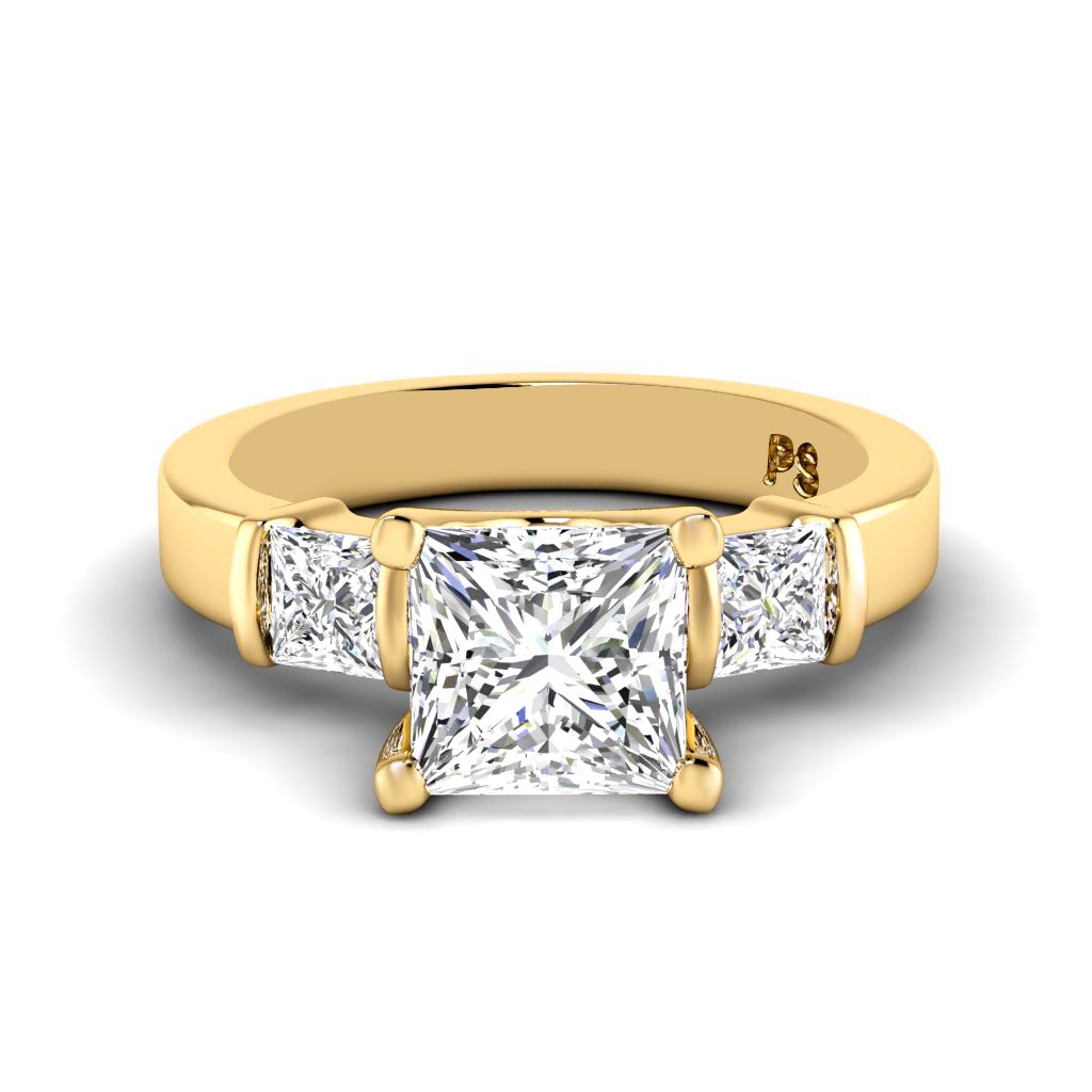 1.00-6.50 CT Princess Cut Lab Grown Diamonds - Engagement Ring