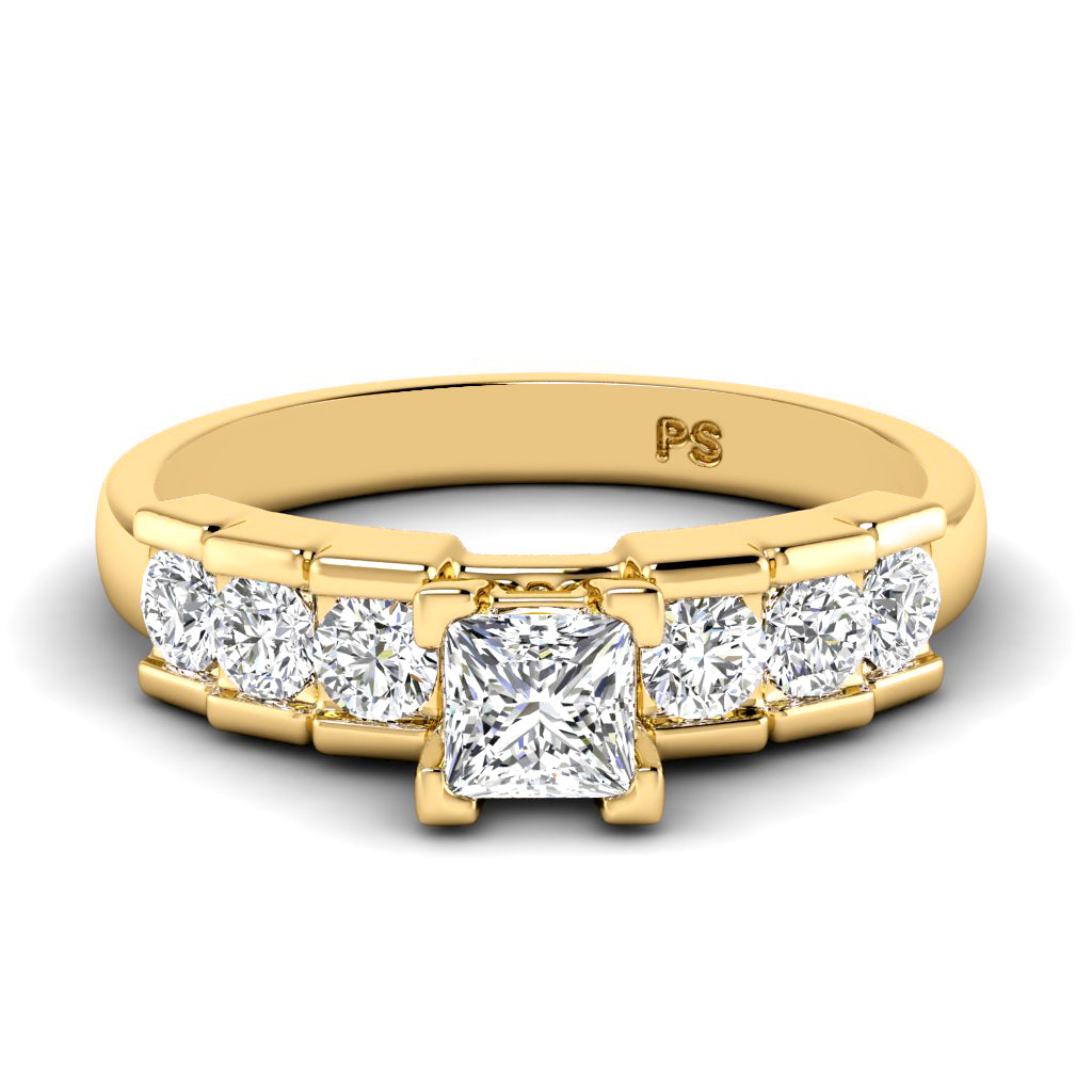 0.95-2.10 CT Round & Princess Cut Diamonds - Engagement Ring