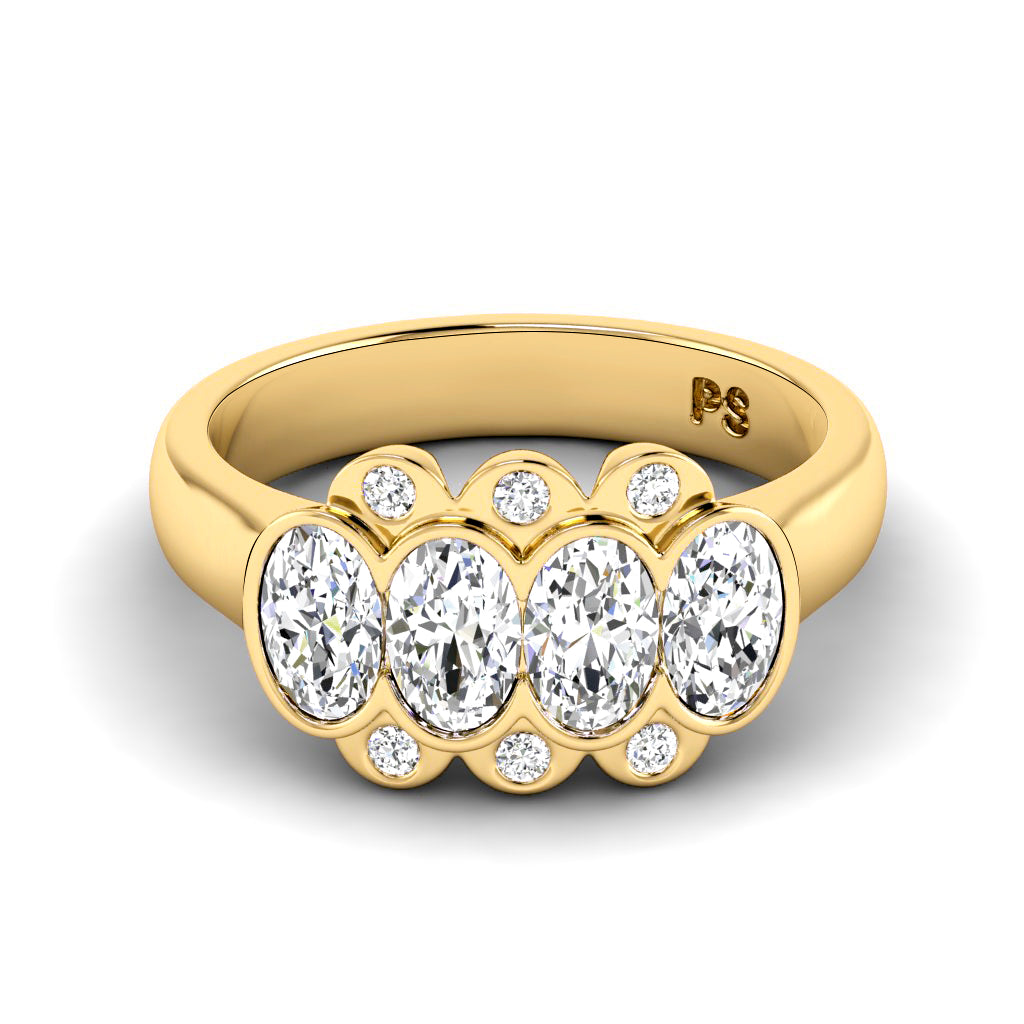 1.26 CT Round & Oval Cut Lab Grown Diamonds - Wedding Band