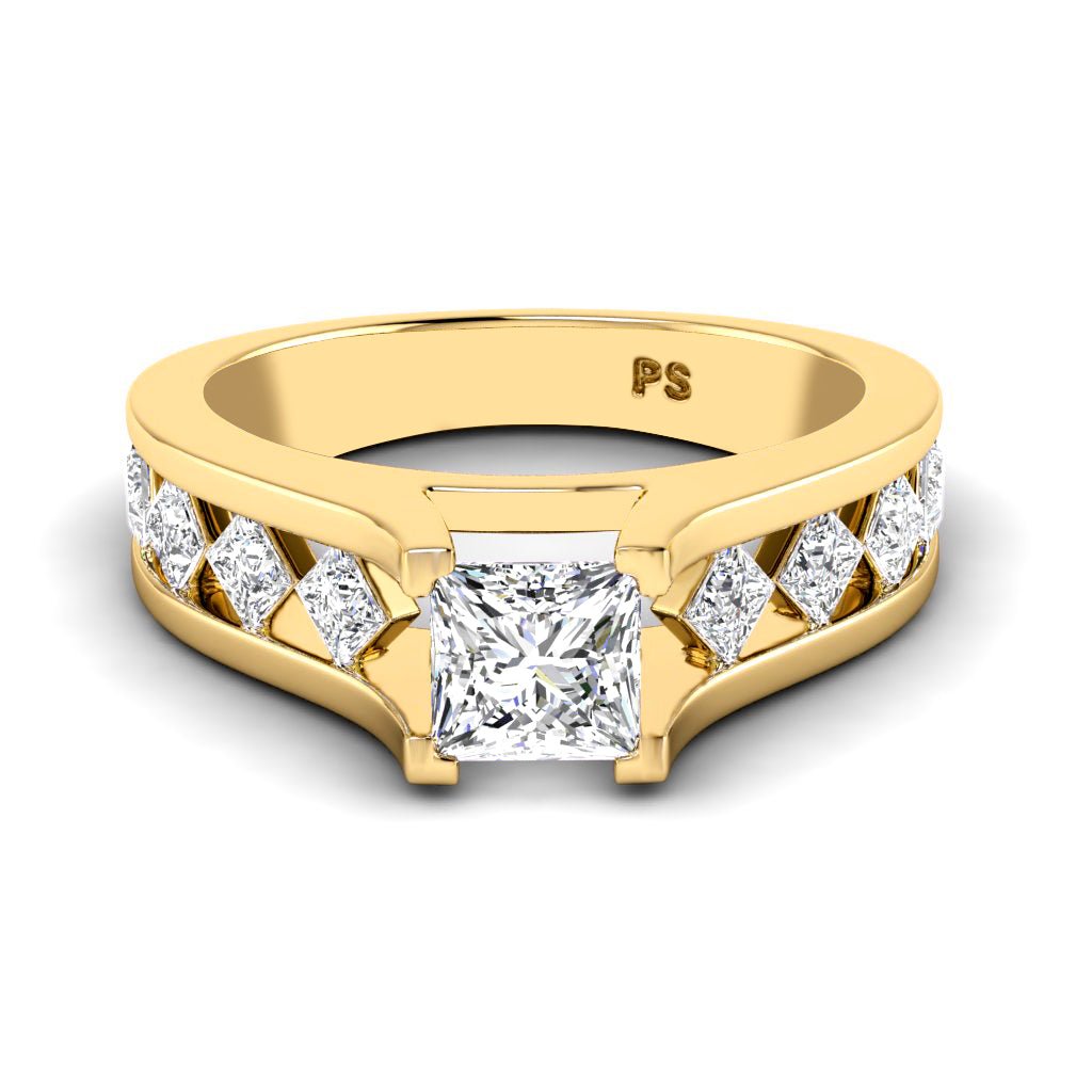 1.15 - 2.30 CT Princess Cut Natural Diamonds - Engagement Ring - Primestyle.com