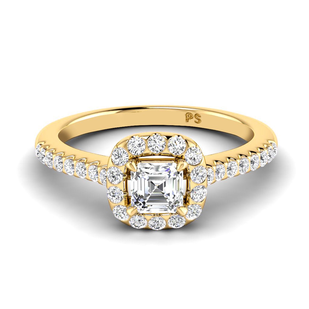 0.70-1.85 CT Ascher & Round Cut Natural Diamonds - Engagement Ring