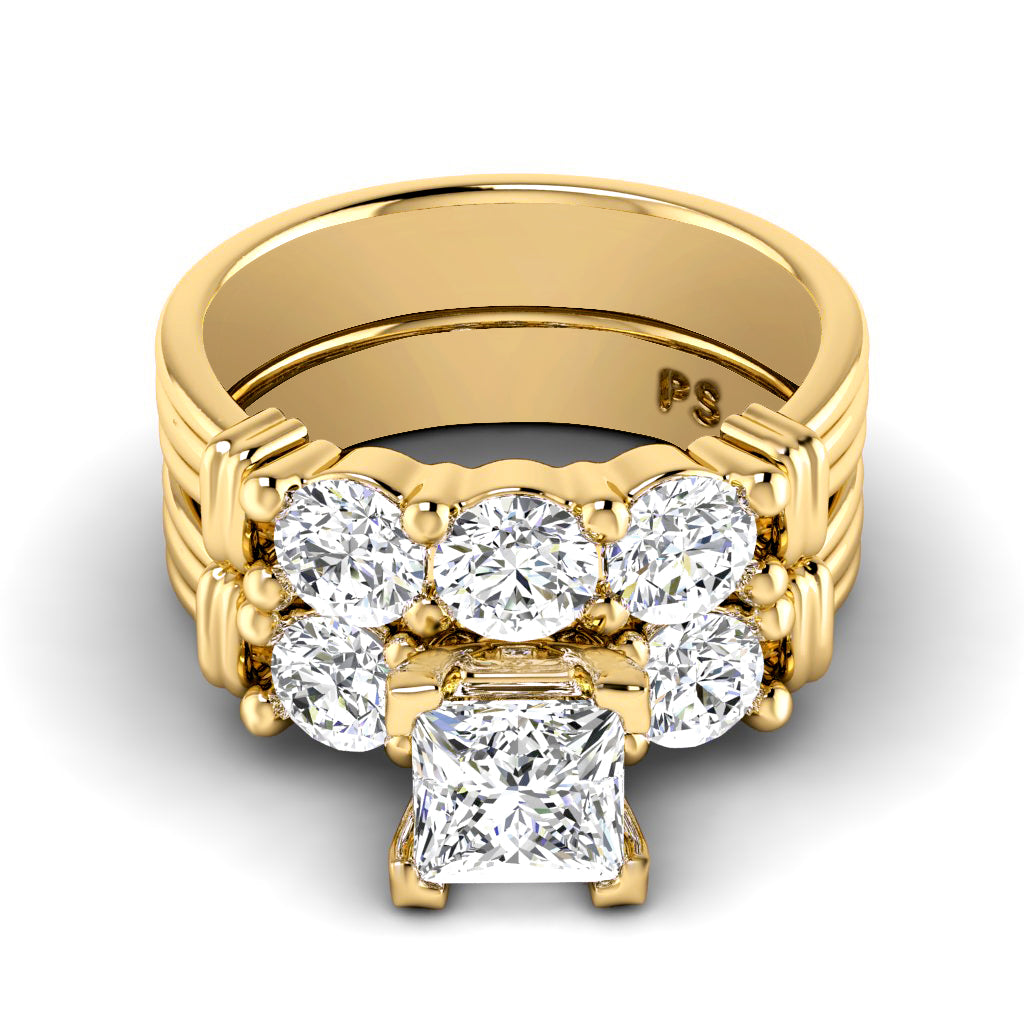 1.70-4.20 CT Round & Princess Cut Lab Grown Diamonds - Bridal Set