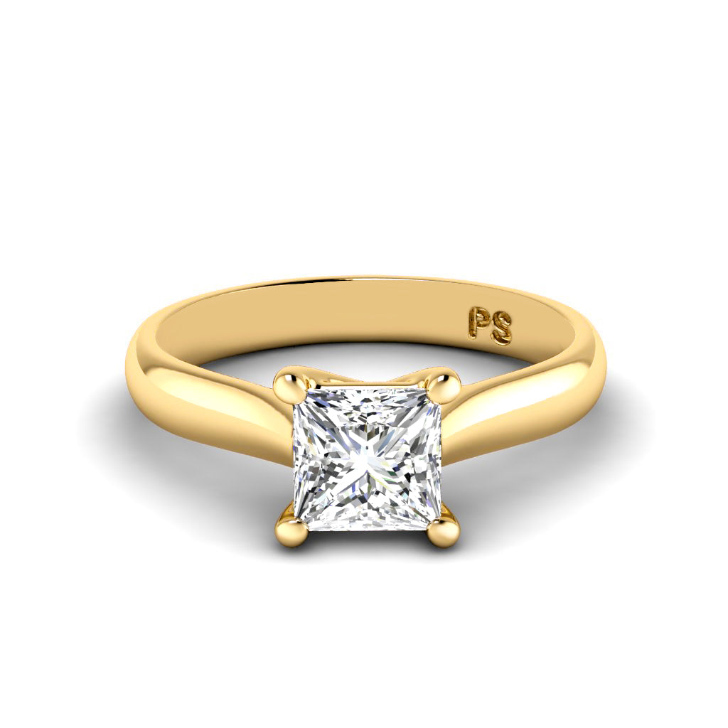 0.35-1.50 CT Princess Cut Diamonds - Solitaire Ring