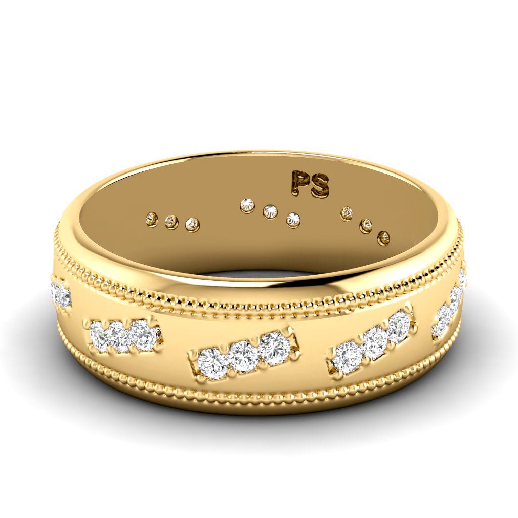 0.50 CT Round Cut Lab Grown Diamonds - Wedding Band - Primestyle.com