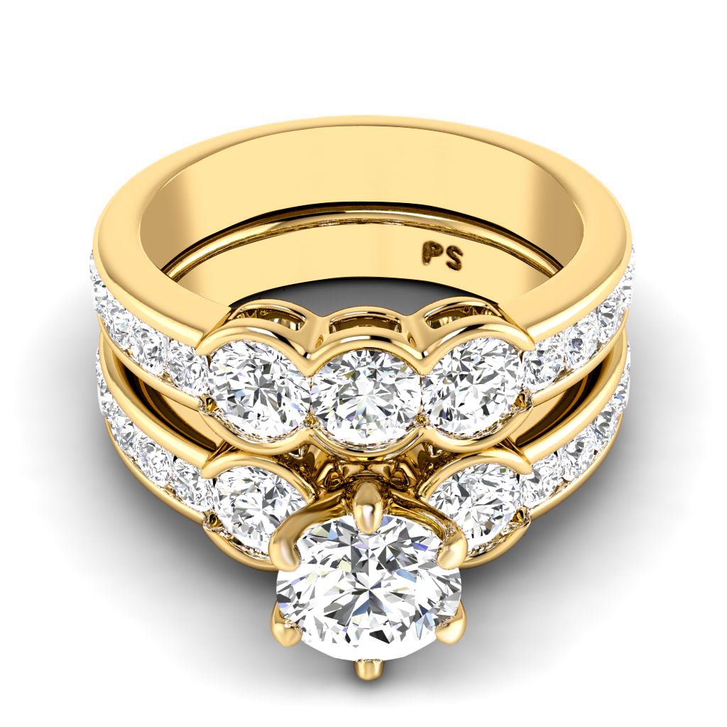 2.30 - 3.45 CT Round Cut Natural Diamonds - Bridal Set - Primestyle.com