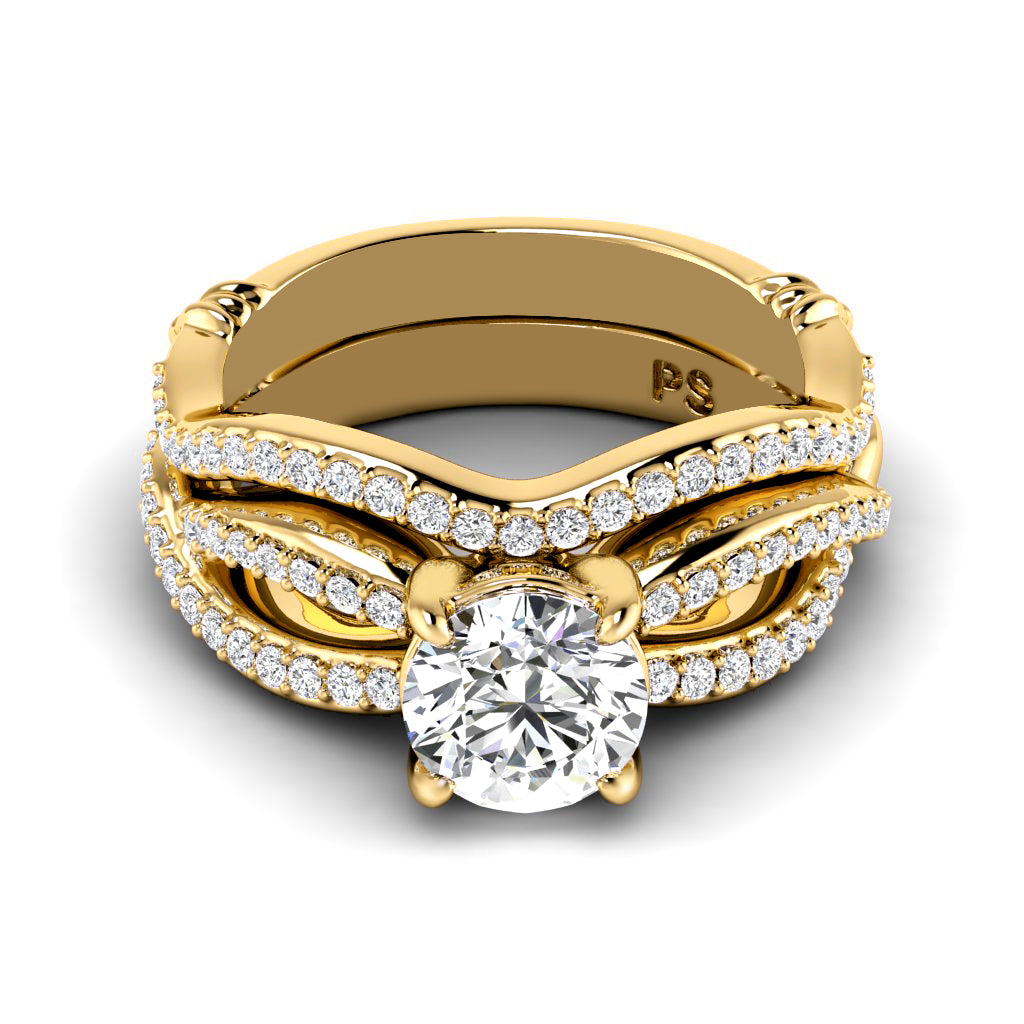 0.85-3.35 CT Round Cut Lab Grown Diamonds - Bridal Set