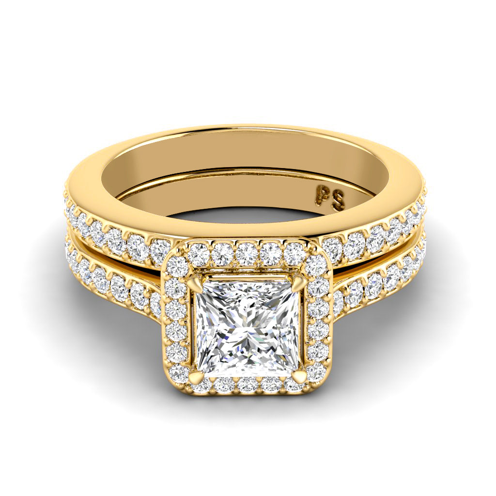 1.05-2.20 CT Round & Princess Cut Diamonds - Bridal Set