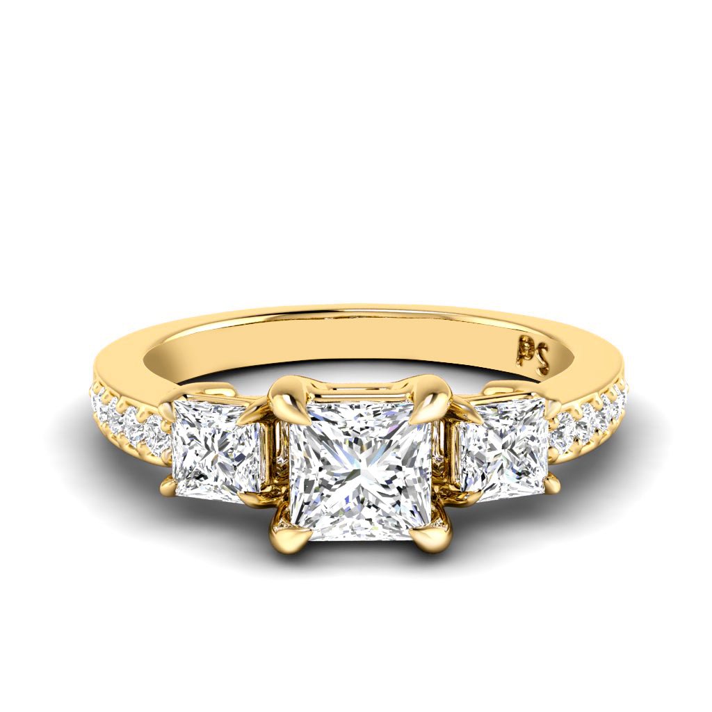 1.20 - 2.35 CT Princess & Round Cut Natural Diamonds - Engagement Ring - Primestyle.com