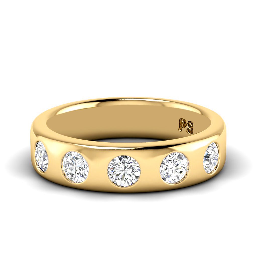 0.65 CT Round Cut Lab Grown Diamonds - Wedding Band - Primestyle.com