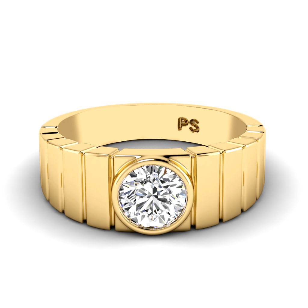 0.40 CT Round Cut Lab Grown Diamonds - Mens Wedding Band - Primestyle.com