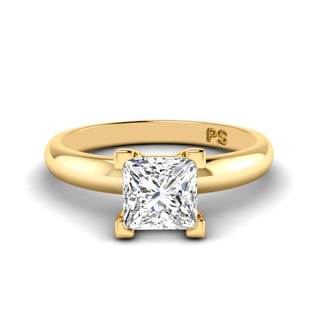 0.35-1.50 CT Princess Cut Diamonds - Solitaire Ring