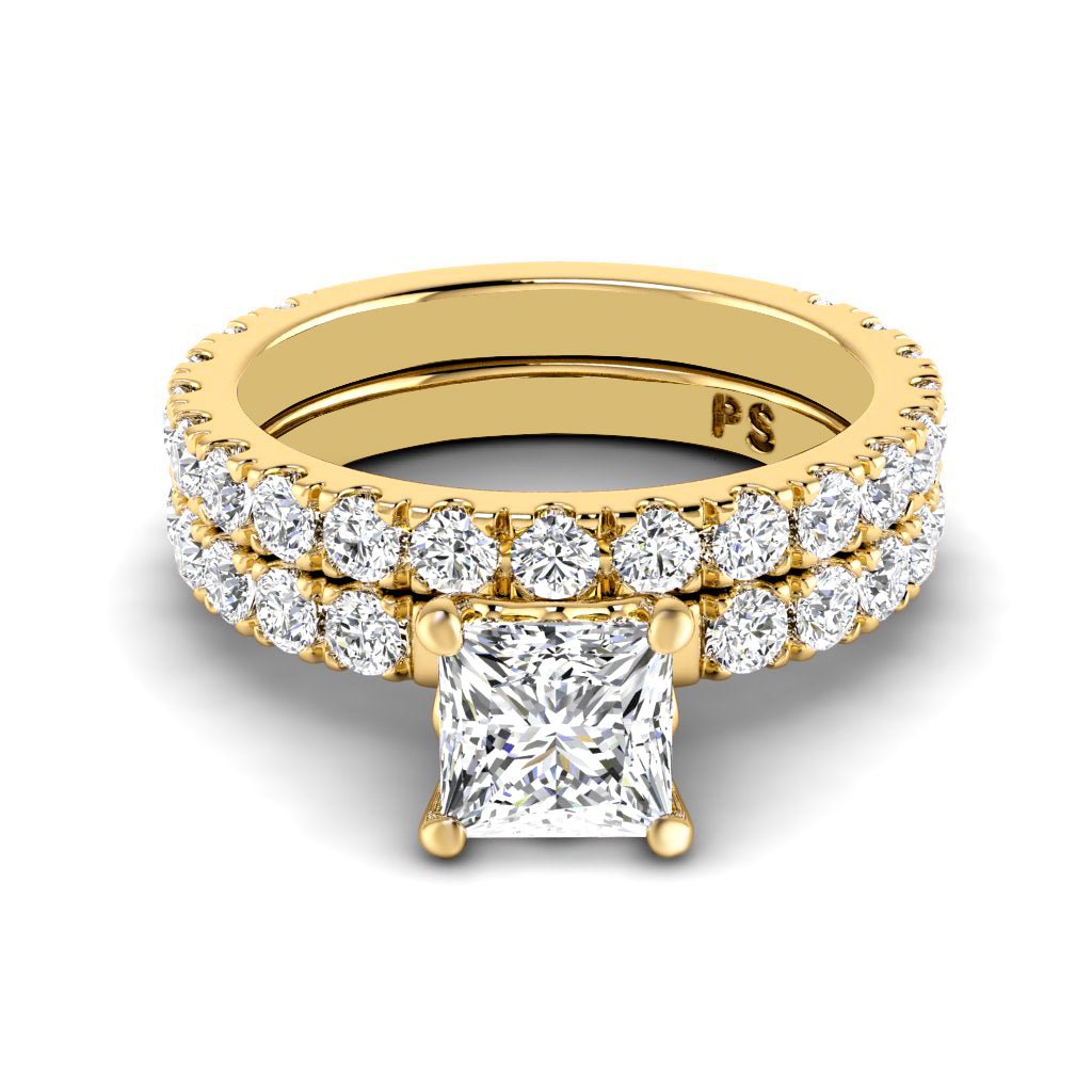 1.90 - 7.40 CT Princess & Round Cut Diamonds - Bridal Set - Primestyle.com