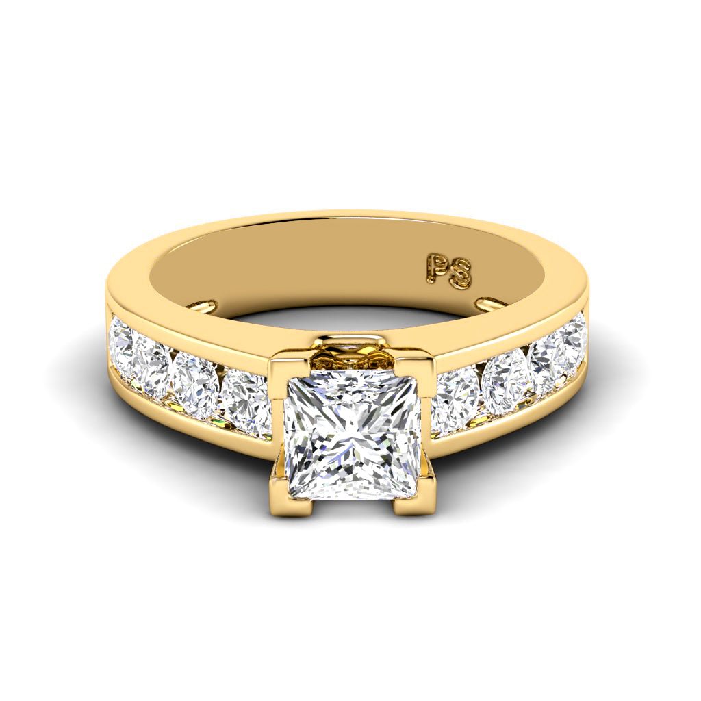 1.30 - 6.80 CT Princess & Round Cut Diamonds - Engagement Ring - Primestyle.com