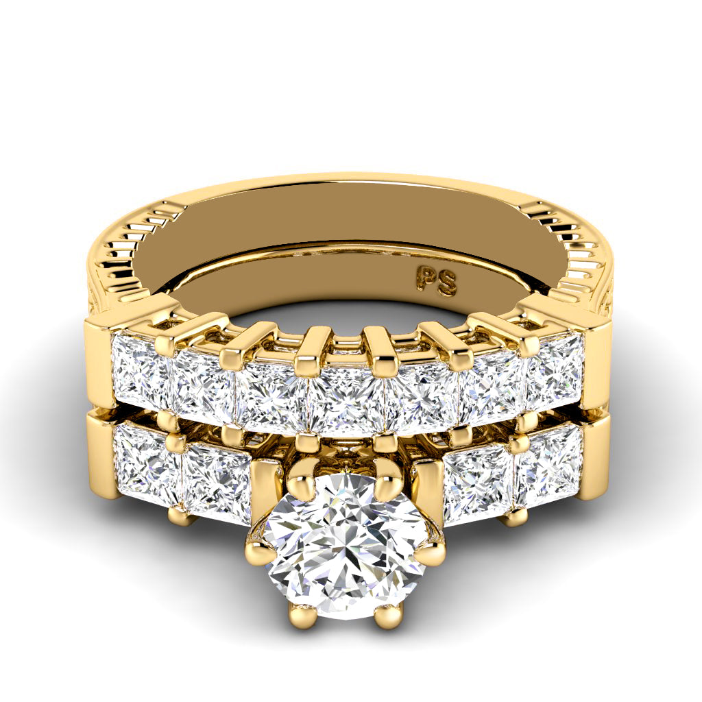 1.75-2.90 CT Princess Cut Natural Diamonds - Bridal Set