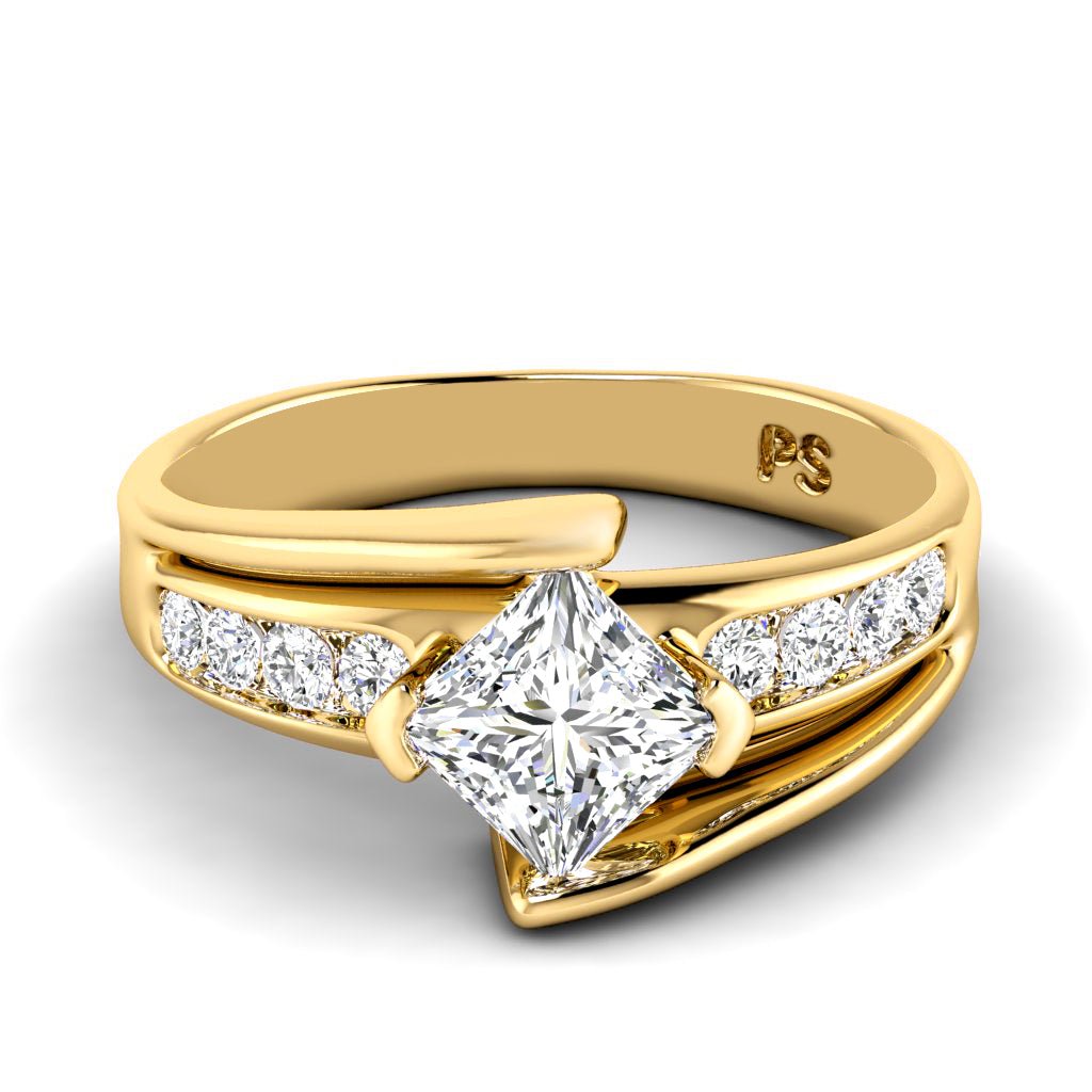 0.75-6.25 CT Princess & Round Cut Diamonds - Engagement Ring